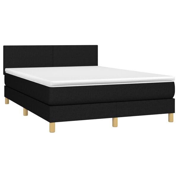 vidaXL Boxspring posteľ s matracom čierny 140x190 cm l&aacute;tka