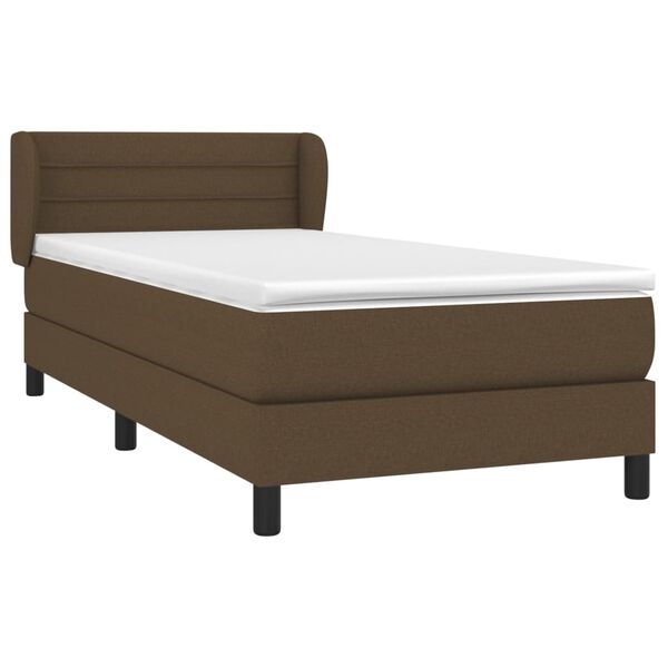vidaXL Boxspring posteľ s matracom tmavohned&aacute; 90x190 cm l&aacute;tka