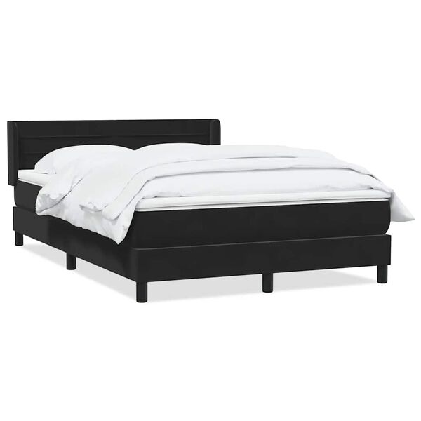 vidaXL Posteľn&yacute; r&aacute;m boxspring s matracom čierny 140x210 cm zamat
