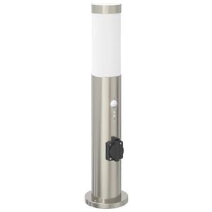 vidaXL Stĺpikov&eacute; svietidlo so senzorom a z&aacute;suvkou 50 cm nehrdzavej&uacute;ca oceľ IP44