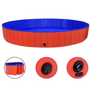 vidaXL Skladac&iacute; baz&eacute;n pre psov červen&yacute; 300x40 cm PVC