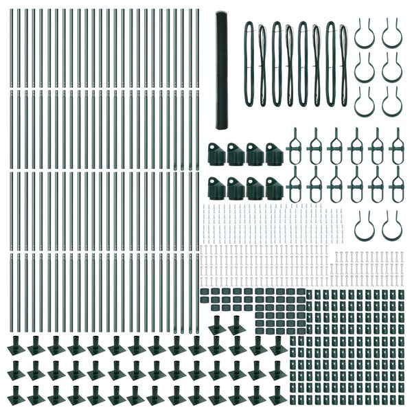 vidaXL Stĺp na plot. Zelen&aacute; 100 x 1,6 m (25 mm sieťovina) Ocel a PVC