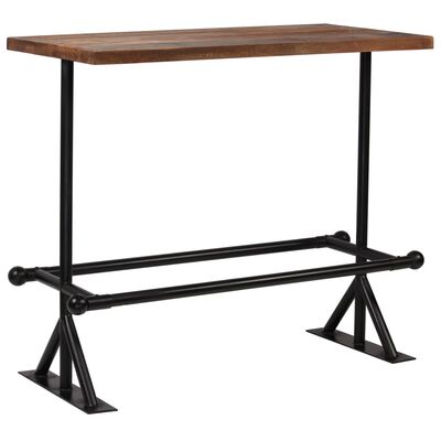 vidaXL Barový stôl, recyklovaný masív, tmavohnedý 120x60x107 cm