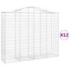 vidaXL Obl&uacute;kov&eacute; gabi&oacute;nov&eacute; ko&scaron;e 12 ks 200x50x160/180 pozinkovan&eacute; železo