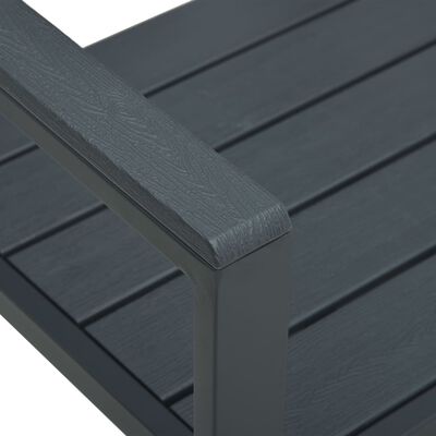 vidaXL Záhradná lavička 120 cm, HDPE, sivá, drevený vzhľad