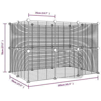 VidaXL 20-panelová klietka pre domáce zvieratá čierna 35x35 cm oceľ