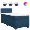 vidaXL Posteľn&yacute; r&aacute;m boxsping s matracom modr&aacute; 90x190 cm zamat