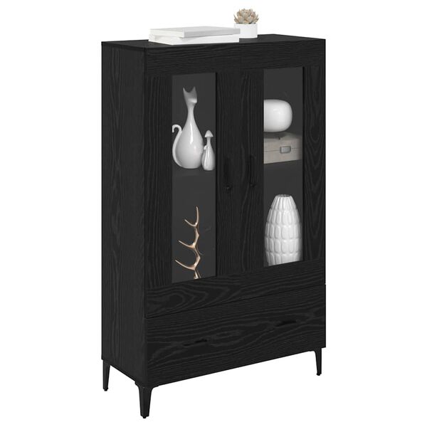 vidaXL Highboard so z&aacute;suvkou Čierny dub 70 x 31 x 115 cm