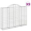 vidaXL Obl&uacute;kov&eacute; gabionov&eacute; ko&scaron;e 9 ks 200x30x140/160 cm pozink. železo