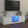 vidaXL TV skrinka s LED svetlami biela 120x30x36 cm