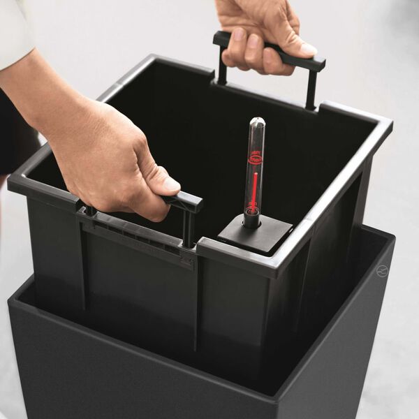 LECHUZA Kvetináč Cubico 40 ALL-IN-ONE drevené uhlie 18194