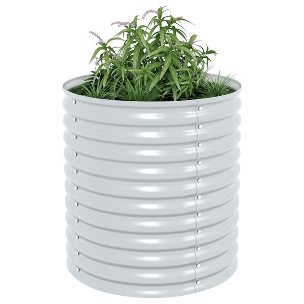 vidaXL Vyvýšený záhradný záhon 80x80x81cm, pozinkovaná oceľ,strieborný