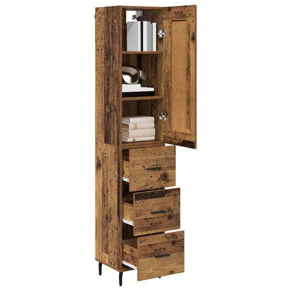 vidaXL Highboard Star&eacute; drevo 34,5 x 34 x 180 cm Kompozitn&eacute; drevo