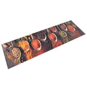 vidaXL Kuchynsk&yacute; koberec um&yacute;vateľn&yacute; lyžice a korenie 45x150 cm zamat