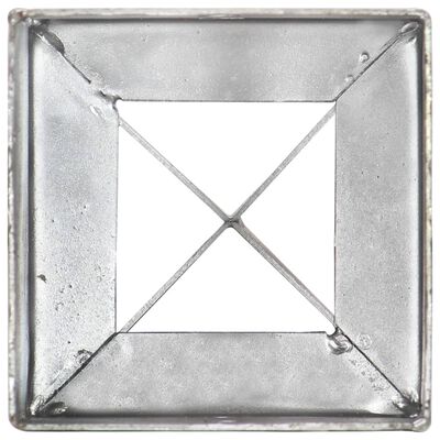 vidaXL Kotviace hroty 12 ks, strieborné 10x10x76 cm, pozinkovaná oceľ