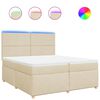 vidaXL Boxspring posteľ s matracom kr&eacute;mov&aacute; 200x200 cm l&aacute;tka