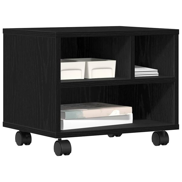 vidaXL Stojan na tlačiareň s &uacute;ložiskom Čierny dub 41 x 32 x 34,5 cm