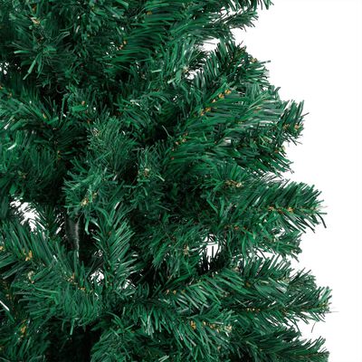 vidaXL Osvetlený umelý vianočný stromček, husté ihličie, zelený 210 cm