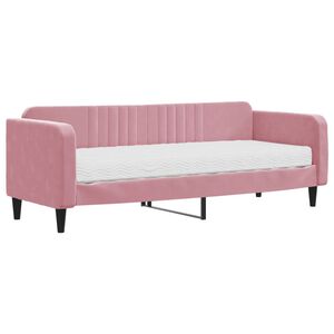 vidaXL Denn&aacute; posteľ s matracom ružov&aacute; 80x200 cm zamat