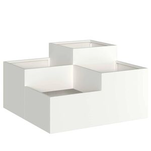 vidaXL Z&aacute;hradn&yacute; kvetin&aacute;č Biela 80 x 80 x 48 cm Oceľ