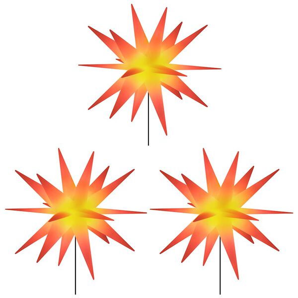 vidaXL Vianočné svetlá s hrotmi 3 ks LED skladacie červené 57 cm