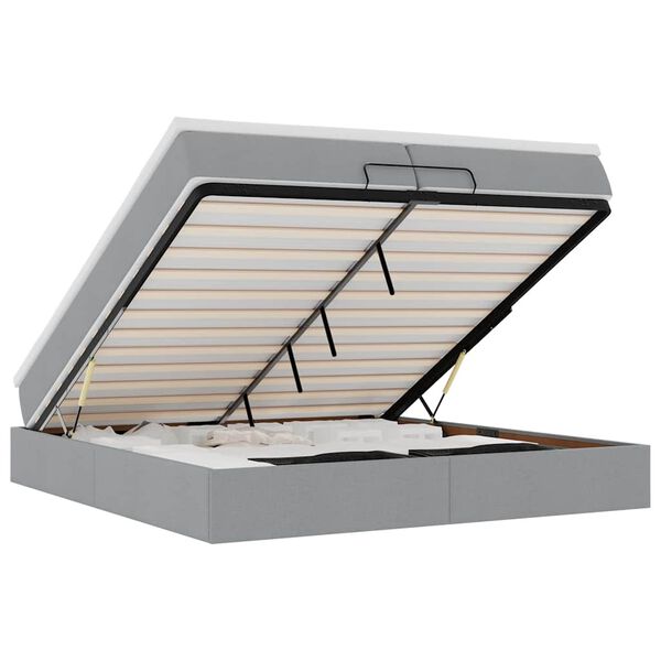 vidaXL Osmansk&yacute; r&aacute;m postele s matracmi svetlosiv&aacute; 200x200 cm l&aacute;tka