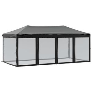 vidaXL Skladac&iacute; p&aacute;rty stan s bočn&yacute;mi stenami čierny 3x6 m