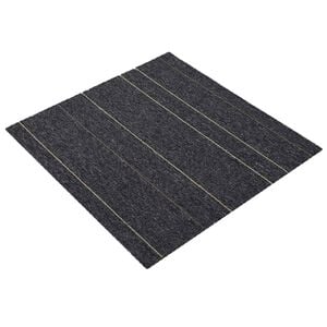 vidaXL Kobercov&aacute; dlaždica Tmavo &scaron;ed&aacute; s pruhmi 50 x 50 cm 36 pcs