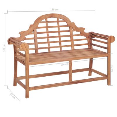 vidaXL Záhradná lavička s krémovou podložkou 120 cm tíkový masív