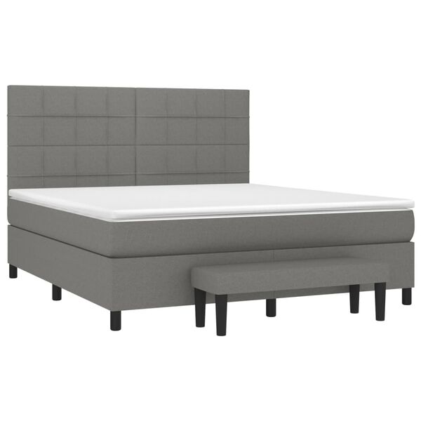 vidaXL Boxspring posteľ s matracom tmavosiv&aacute; 180x200 cm l&aacute;tka