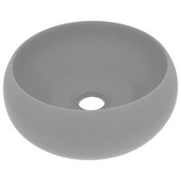 vidaXL Luxusné umývadlo, okrúhle, matné svetlosivé 40x15 cm, keramika