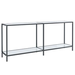 vidaXL Konzolov&yacute; stol&iacute;k biely 180x35x75,5 cm tvrden&eacute; sklo