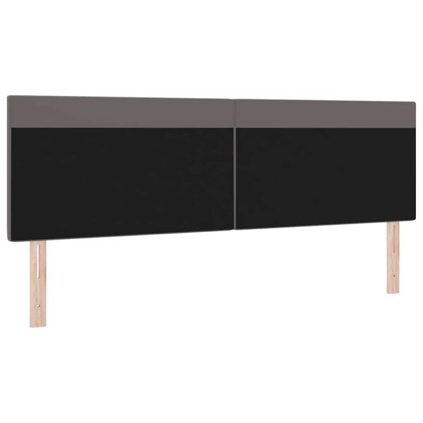 vidaXL LED hlavov&aacute; doska Siv&aacute; 180 cm Umel&aacute; koža