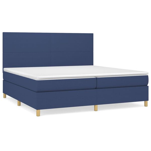 vidaXL Boxspring posteľ s matracom modr&aacute; 200x200 cm l&aacute;tka