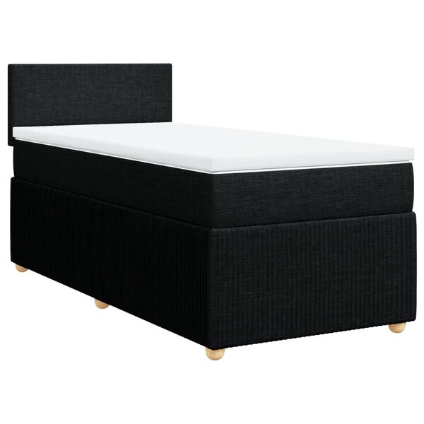 vidaXL Posteľn&yacute; r&aacute;m boxspring s matracom čierny 80x200 cm l&aacute;tka