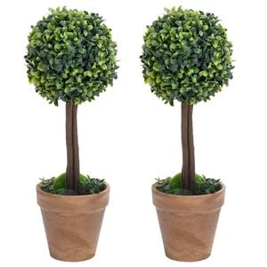 vidaXL Umel&eacute; kru&scaron;p&aacute;ny v tvare gule 2 ks s črepn&iacute;kmi zelen&eacute; 33 cm