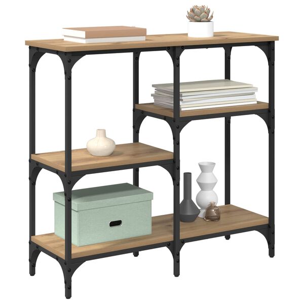 vidaXL Konzolov&yacute; st&ocirc;l Remeseln&yacute; dub 80 x 29 x 75 cm Kompozitn&eacute; drevo