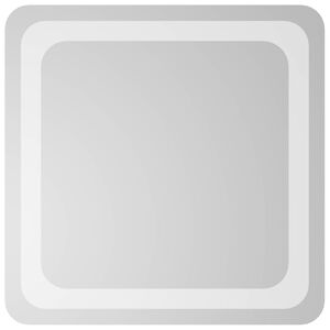 vidaXL Zrkadlo do k&uacute;peľne s LED Priehľadn&aacute; 40 x 40 cm tvrden&eacute; sklo