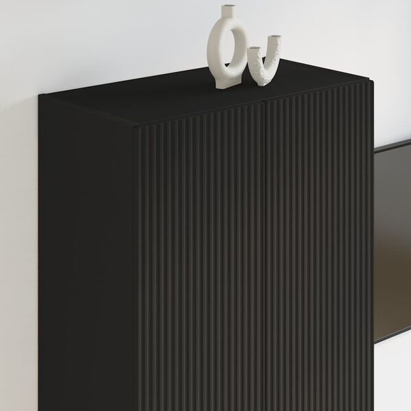 vidaXL TV nástenná skriňa Čierna 59,5 x 31 x 100 cm Kompozitné drevo