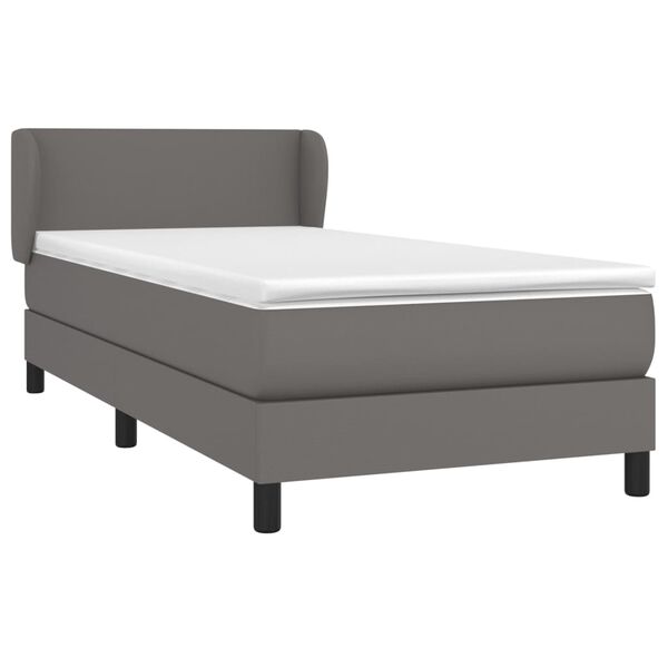 vidaXL Boxspring posteľ s matracom sivá 80x200 cm umelá koža