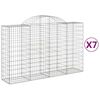vidaXL Obl&uacute;kov&eacute; gabionov&eacute; ko&scaron;e 7 ks 200x50x120/140 cm pozink. železo