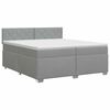 vidaXL Posteľ boxspring s matracom Svetlosiv&aacute; 200 x 200 cm L&aacute;tka