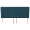 vidaXL Čelo postele so z&aacute;hybmi tmavomodr&aacute; 163x23x118/128 cm zamat
