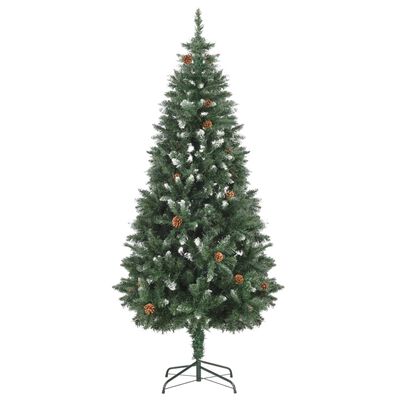 vidaXL Osvetlený umelý vianočný stromček so šiškami 180 cm