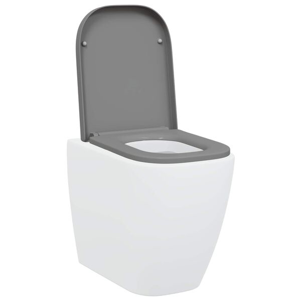 vidaXL Rýchlo uvoľňovacie wc sedátko Sivá 44.5 x 35 x 3.6 cm Duroplast