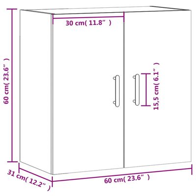 vidaXL Nástenná skrinka čierna 60x31x60 cm kompozitné drevo
