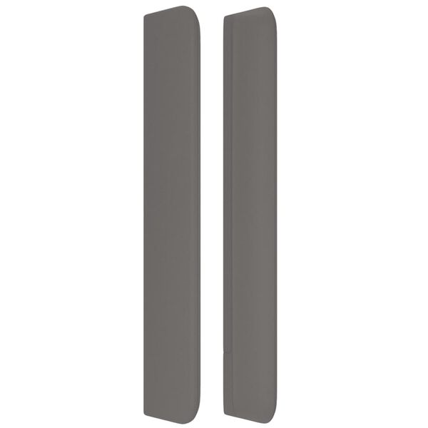 vidaXL Čelo postele so z&aacute;hybmi siv&eacute; 183x16x118/128 cm umel&aacute; koža