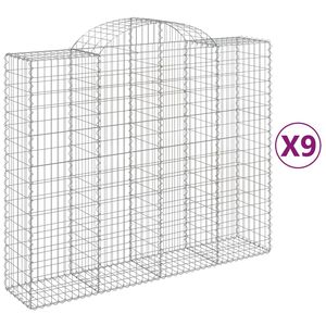 vidaXL Obl&uacute;kov&eacute; gabi&oacute;nov&eacute; ko&scaron;e 9ks 200x50x160/180cm pozinkovan&eacute; železo