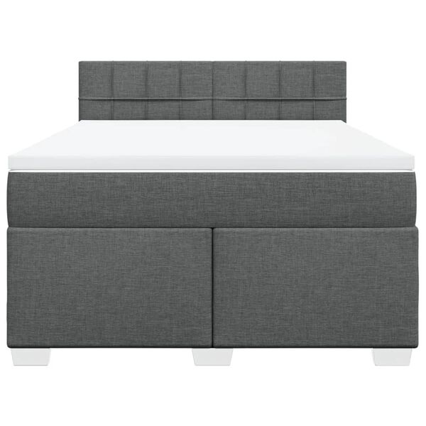 vidaXL Boxspring posteľ s matracom tmavosiv&aacute; 160x200 cm l&aacute;tka