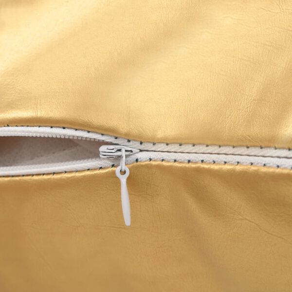 vidaXL Sada 2 dekoratívnych vankúšov z PU, 60x60cm, zlatá